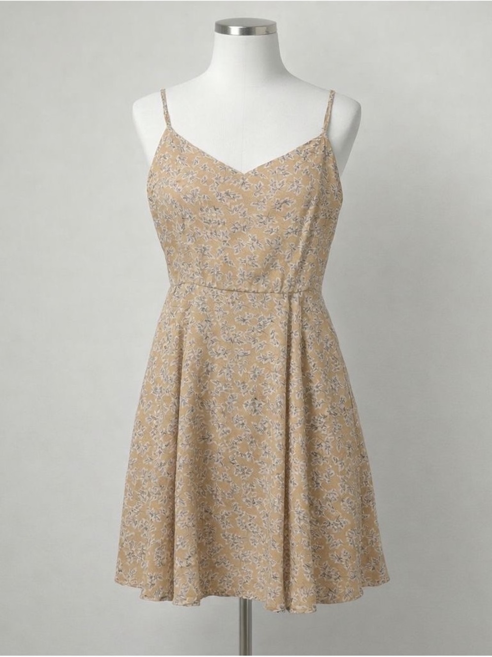 Blush Beige Floral Mini Dress